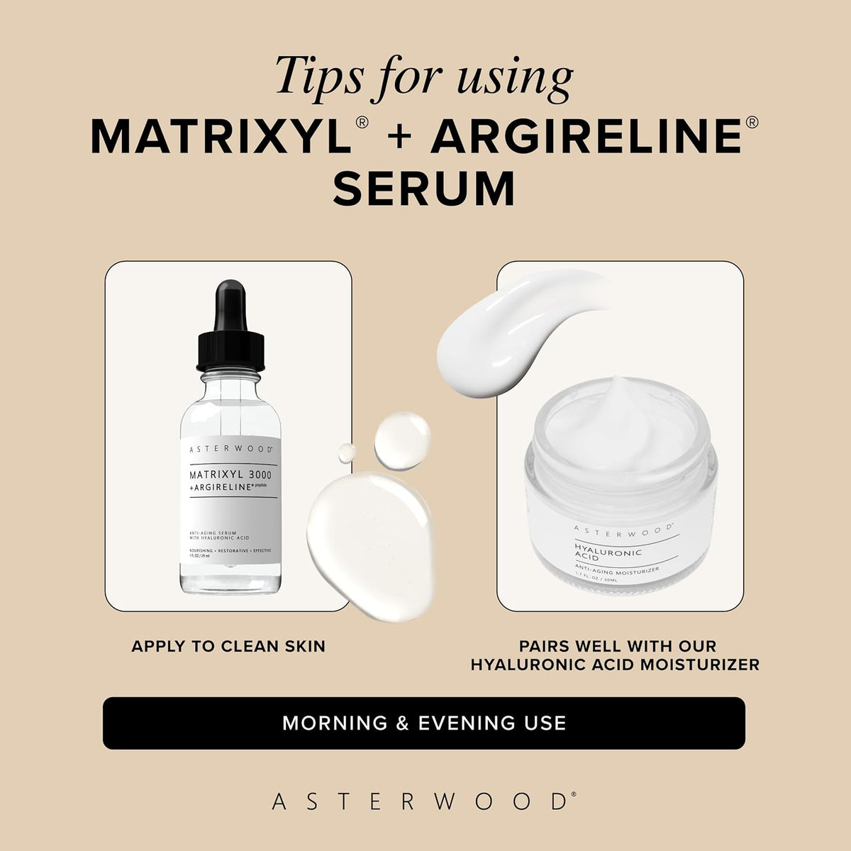 Asterwood Matrixyl 3000 + suero Argireline con ácido hialurónico, a...