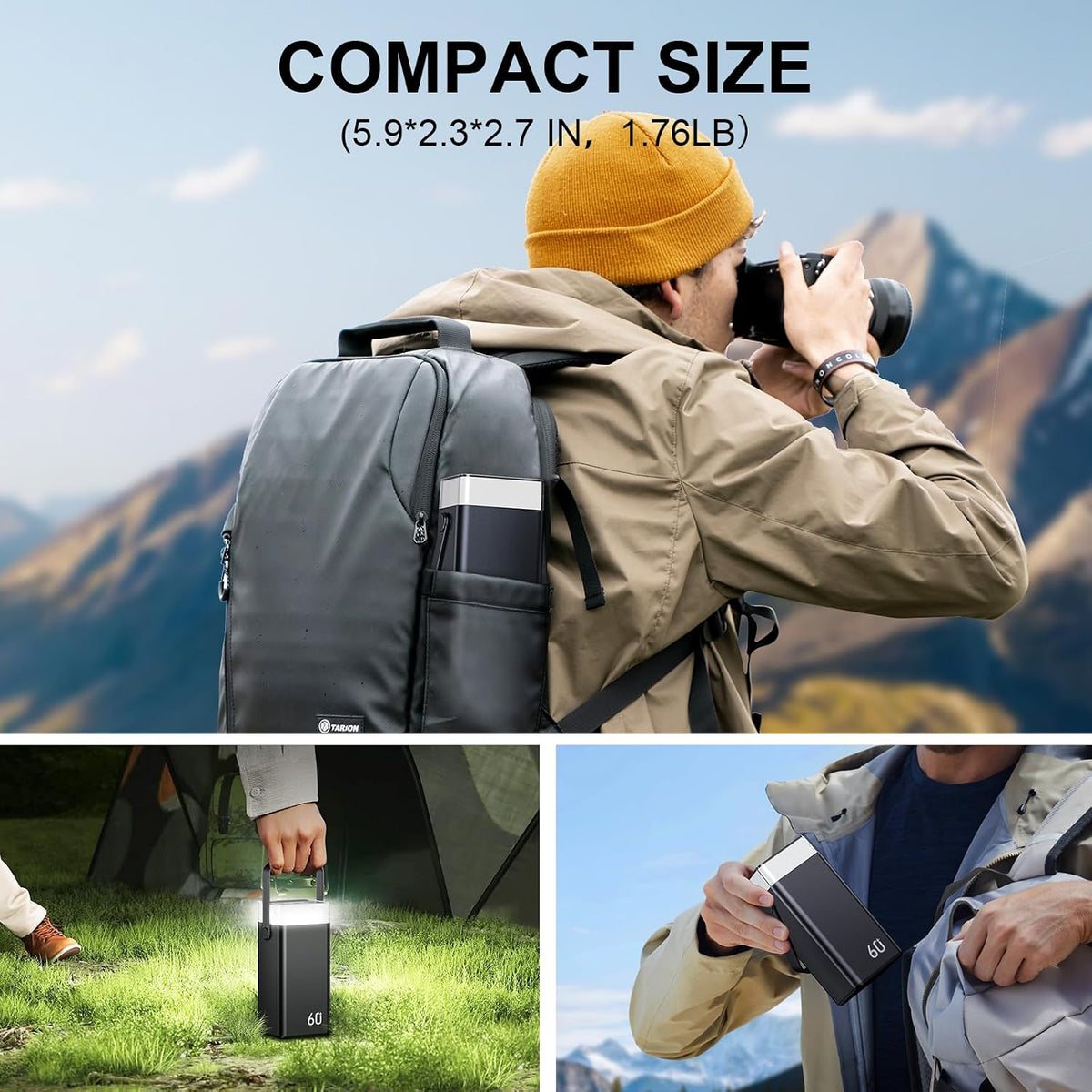 Cargador portátil Power Bank 60000mAh, 22.5W Paquete de baterías de...