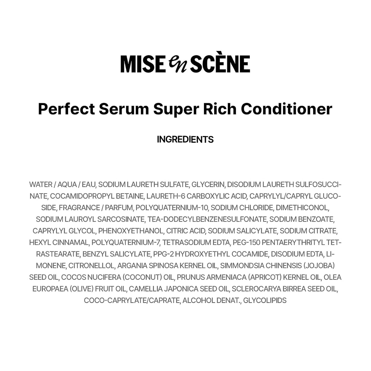 Mise En Scene Perfect Serum - Acondicionador súper rico, cuidado de...