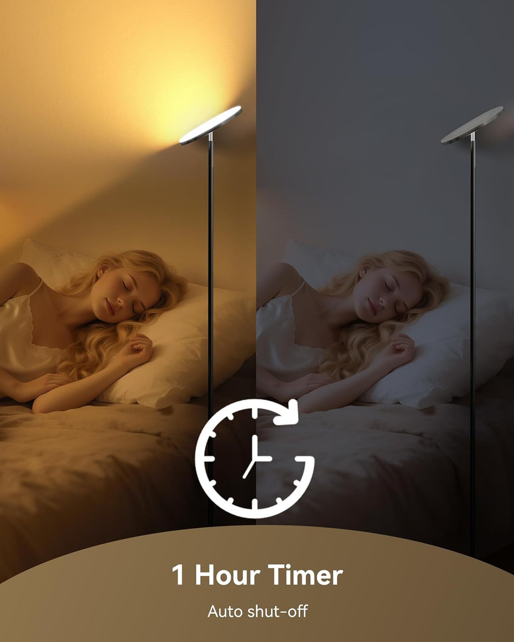 JOOFO Lámpara de pie LED Torchiere con control remoto, lámpara de p...