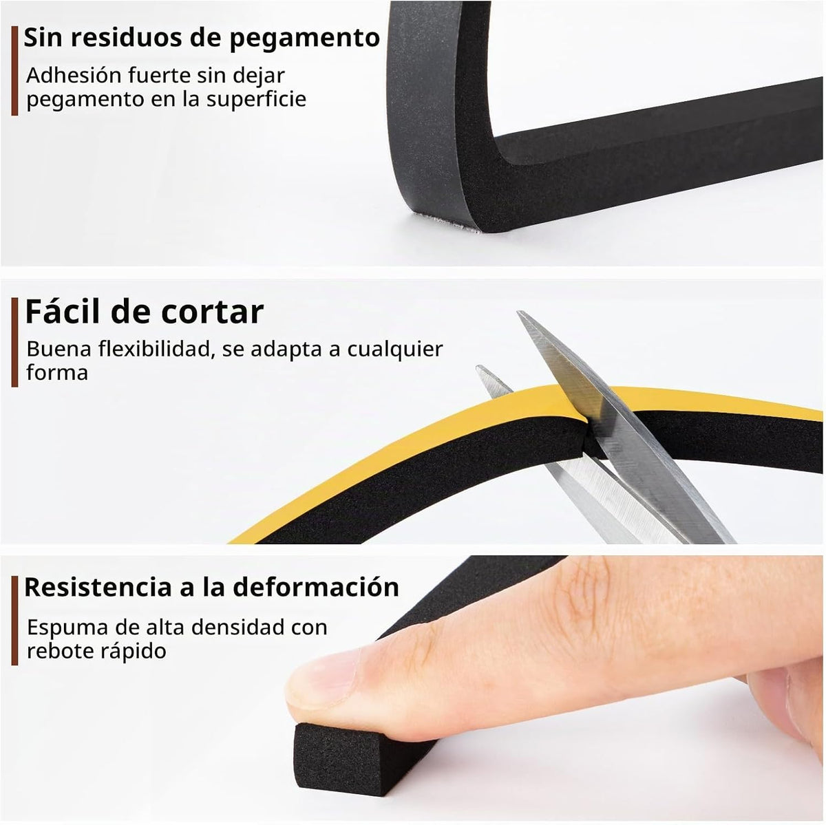 Yotache Cinta de Espuma Autoadhesiva para Juntas 2 Rollos 1\/2"...