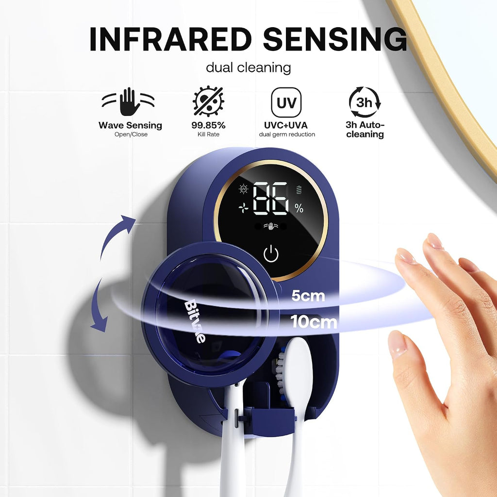 Bitvae - Soporte para cepillo de dientes mejorado para baño 2.0 con...