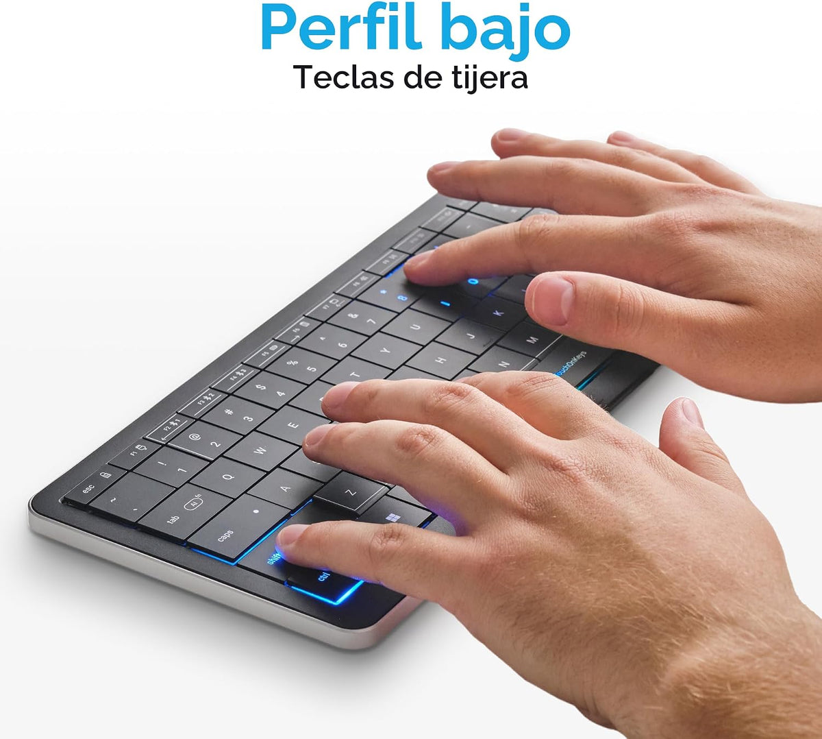 Clevetura CLVX S Teclado inalámbrico con trackpad compacto Bluetoot...