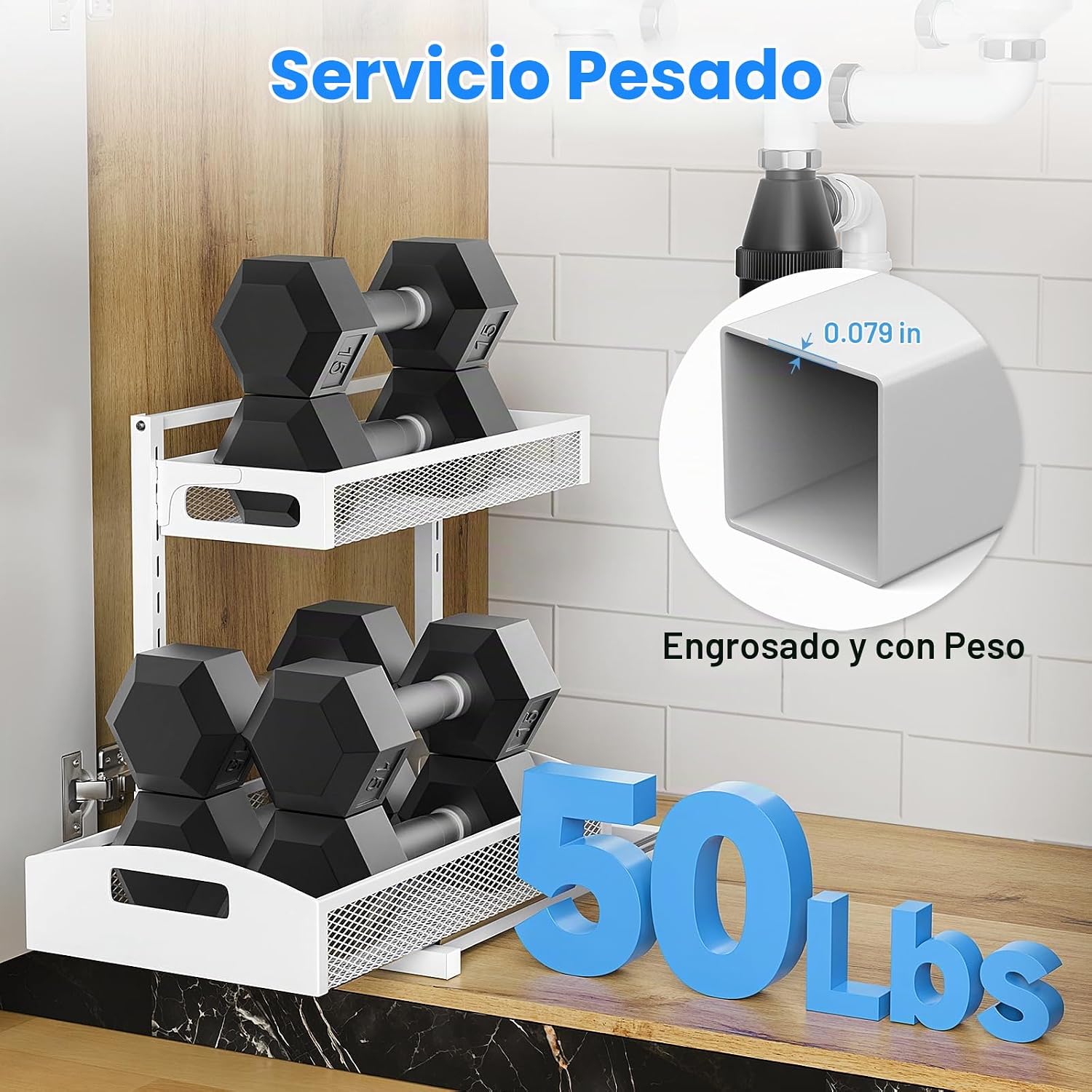Petiza Organizador de Metal para Debajo del Fregadero, Organizador...