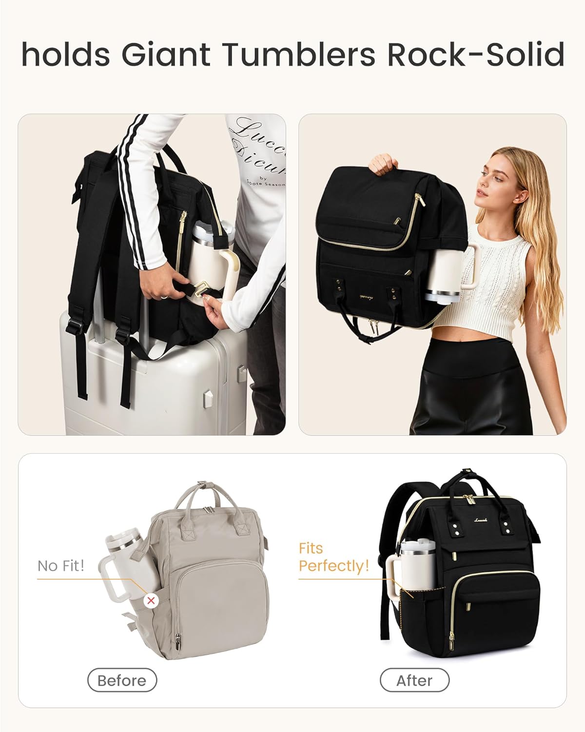 LOVEVOOK - Mochila de computadora portátil para mujer con bolsillo...