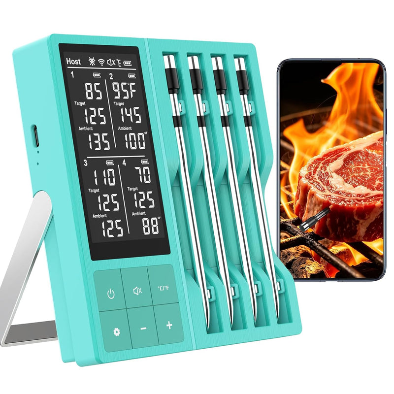 Termómetro digital inalámbrico para carne de 800 pies para barbacoa...