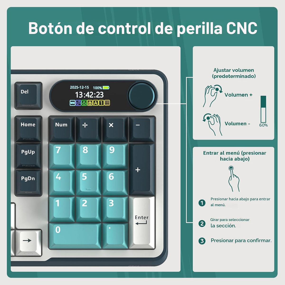 RK ROYAL KLUDGE S98 Teclado mecánico con pantalla inteligente y per...