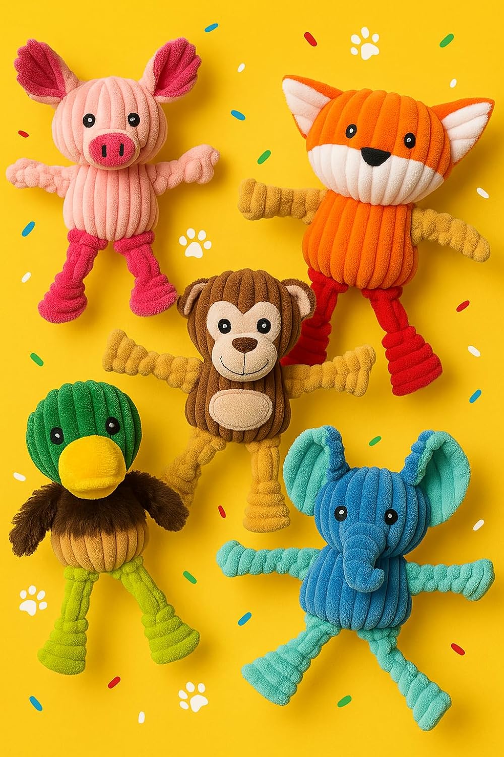 Jalousie Paquete surtido de juguetes de peluche para cachorros y ma...