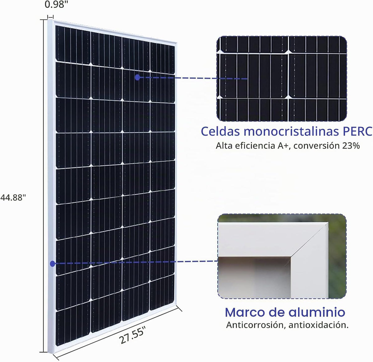 WUZECK Kit de panel solar de 900 vatios y 24 voltios, módulo monocr...