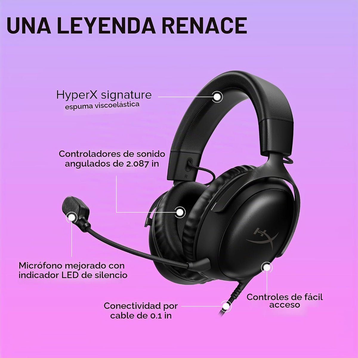 HyperX Cloud III - Auriculares con cable para juegos, PC, PS5, Xbox...