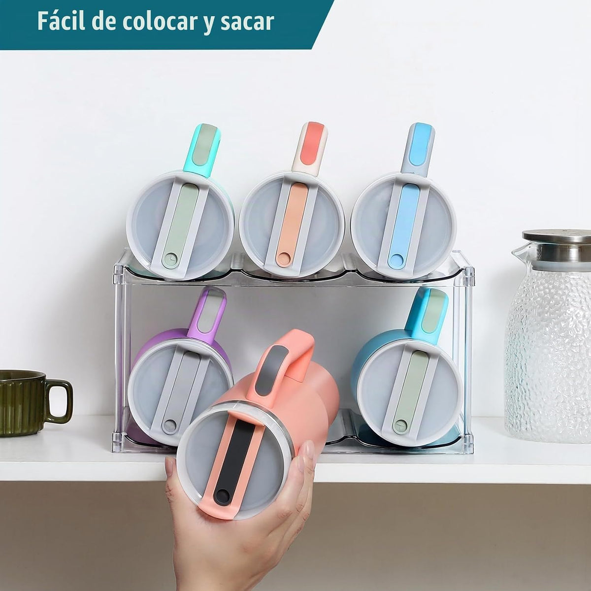 Organizador de botellas de agua prémium para Stanley de 40 onzas y...