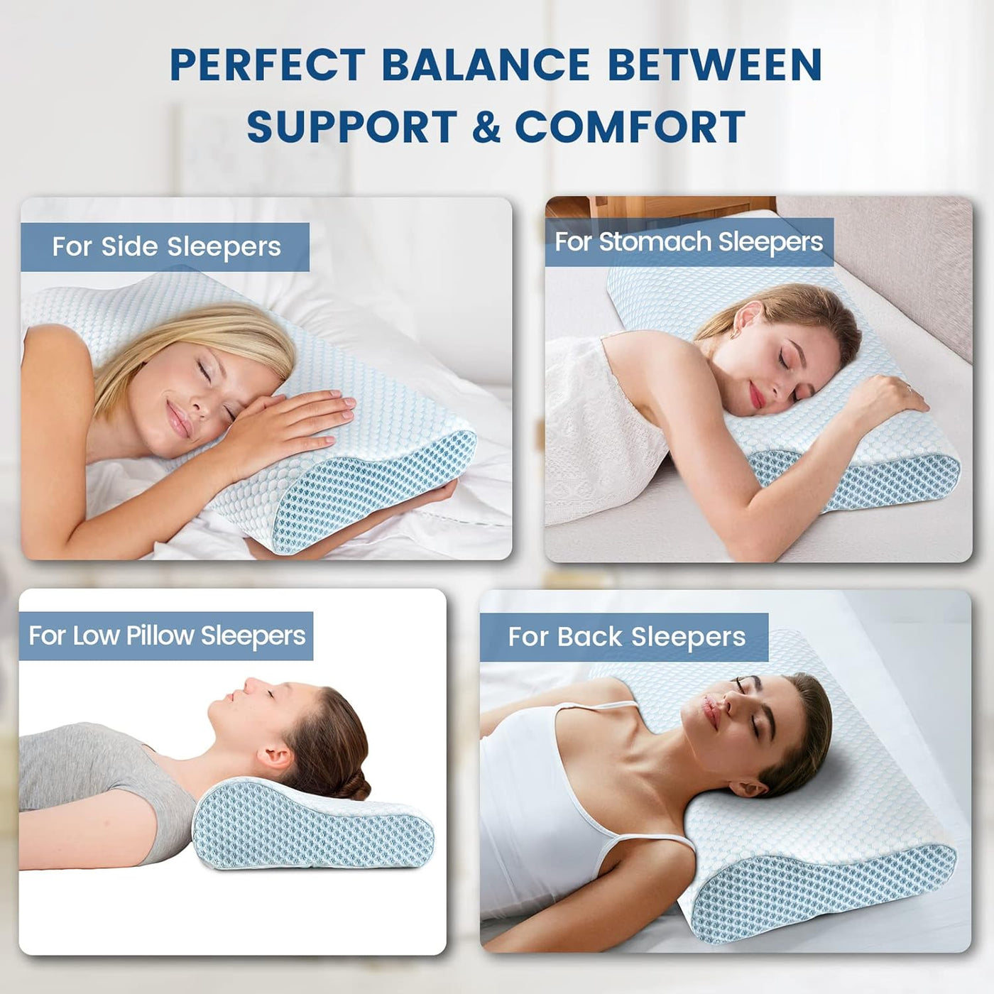 Almohada de espuma viscoelástica para cama para dormir, almohada or...