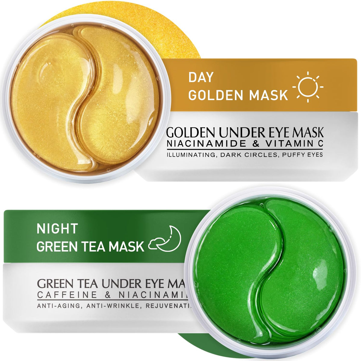 Kit de parches para debajo de los ojos: 120 mascarillas de gel de g...