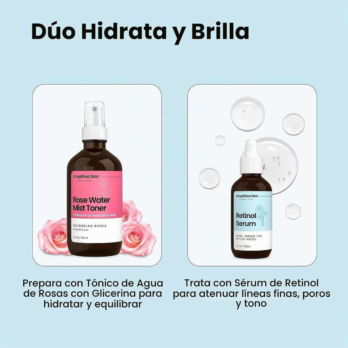 Simplified Skin Suero de retinol al 2.5% para la cara con ácido hia...
