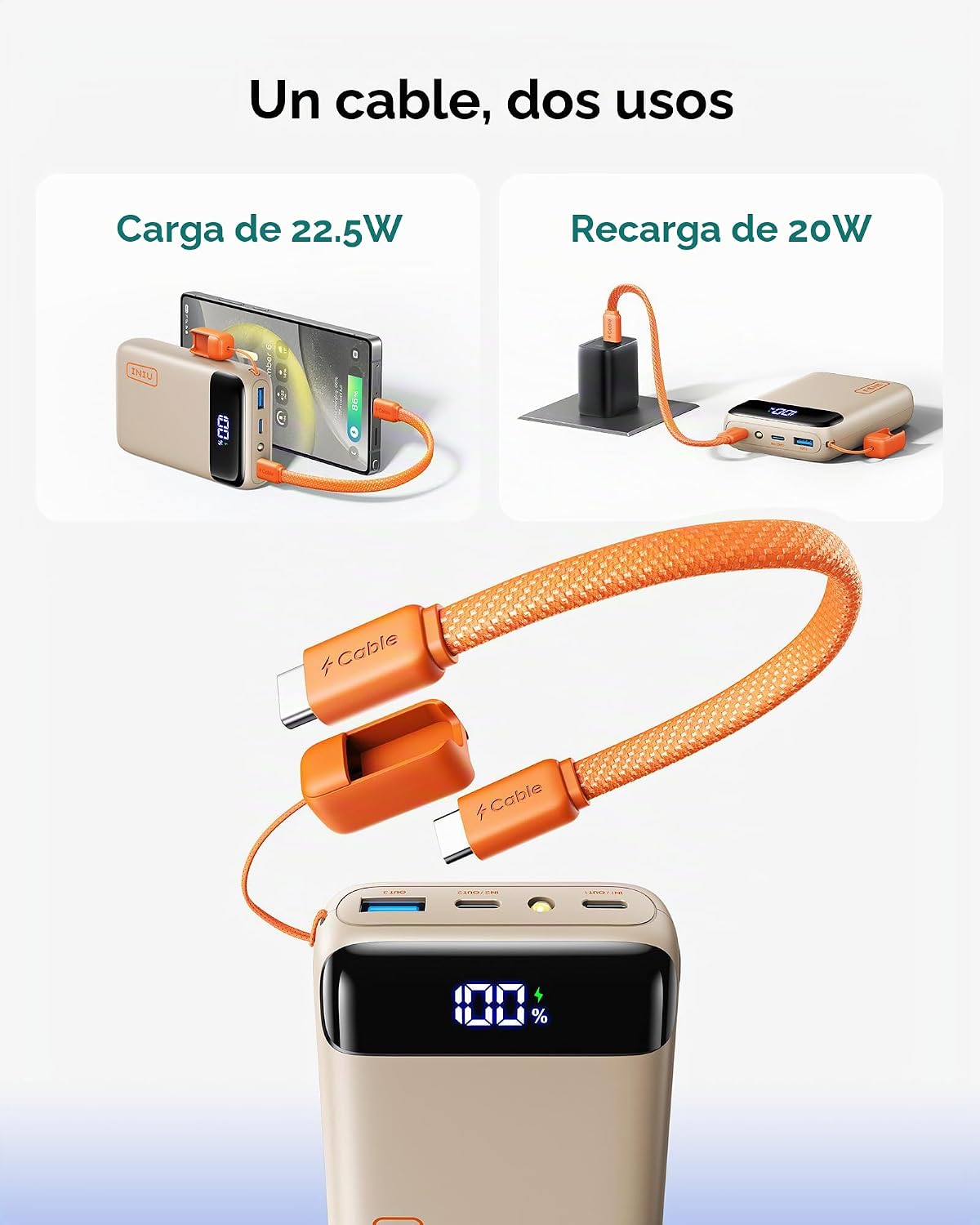 INIU Cargador portátil, banco de carga rápida más pequeño del poder...