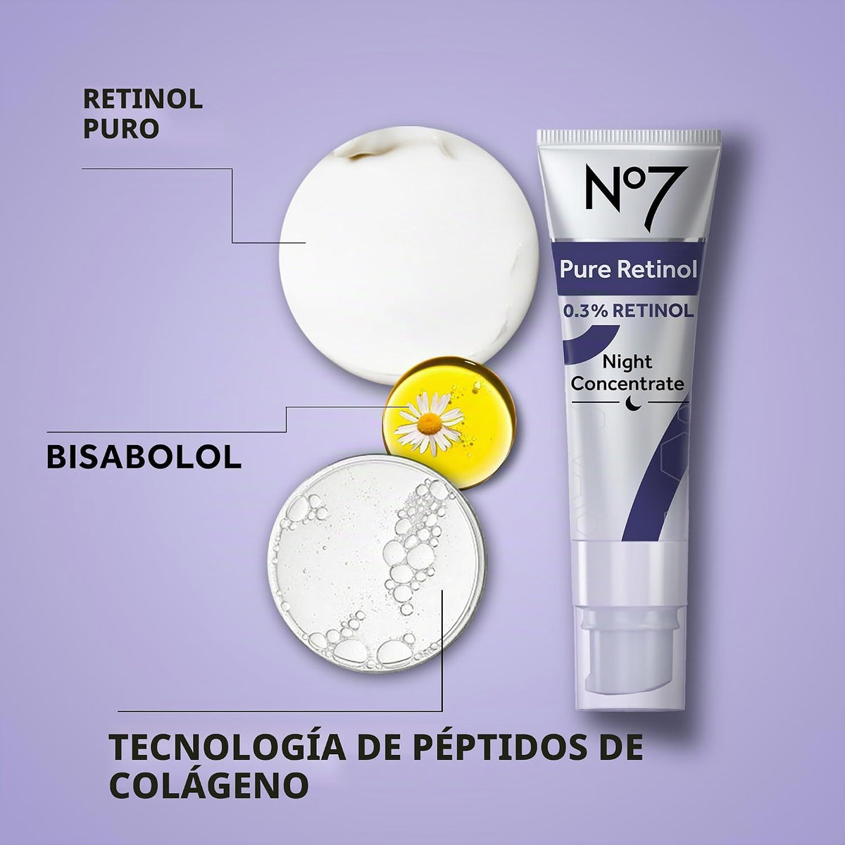 No7 Advanced Retinol 0.3% Concentrado nocturno, 1 oz | Suero de ret...