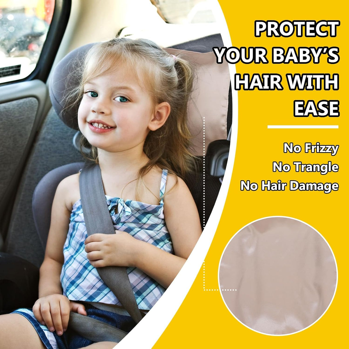 Tegeme 4 piezas de fundas de seda para asiento de coche para reposa...