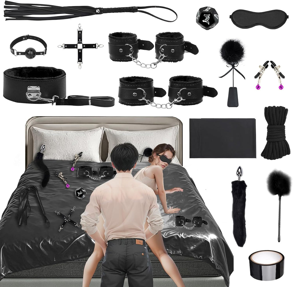 BDSM Bondage Kit de juguetes sexuales, 8 piezas, juego de bondage s...