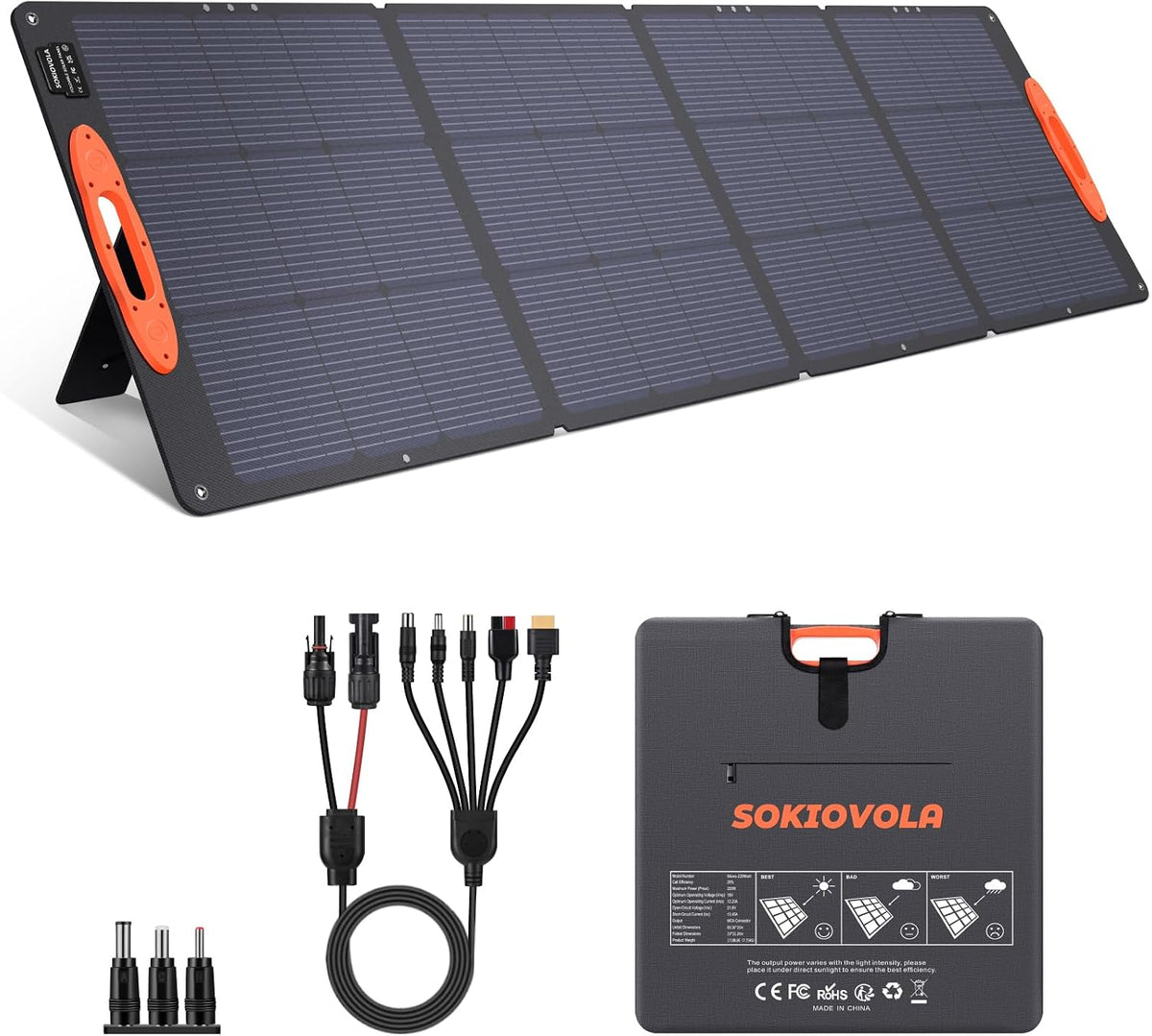 SOKIOVOLA Panel solar portátil tipo N 16BB 220W para central eléctr...