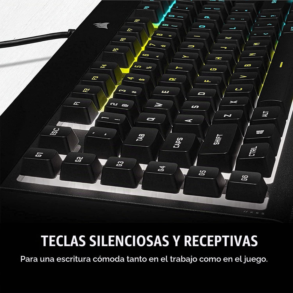 Corsair K55 RGB PRO Teclado de membrana para juegos con cable \u201...