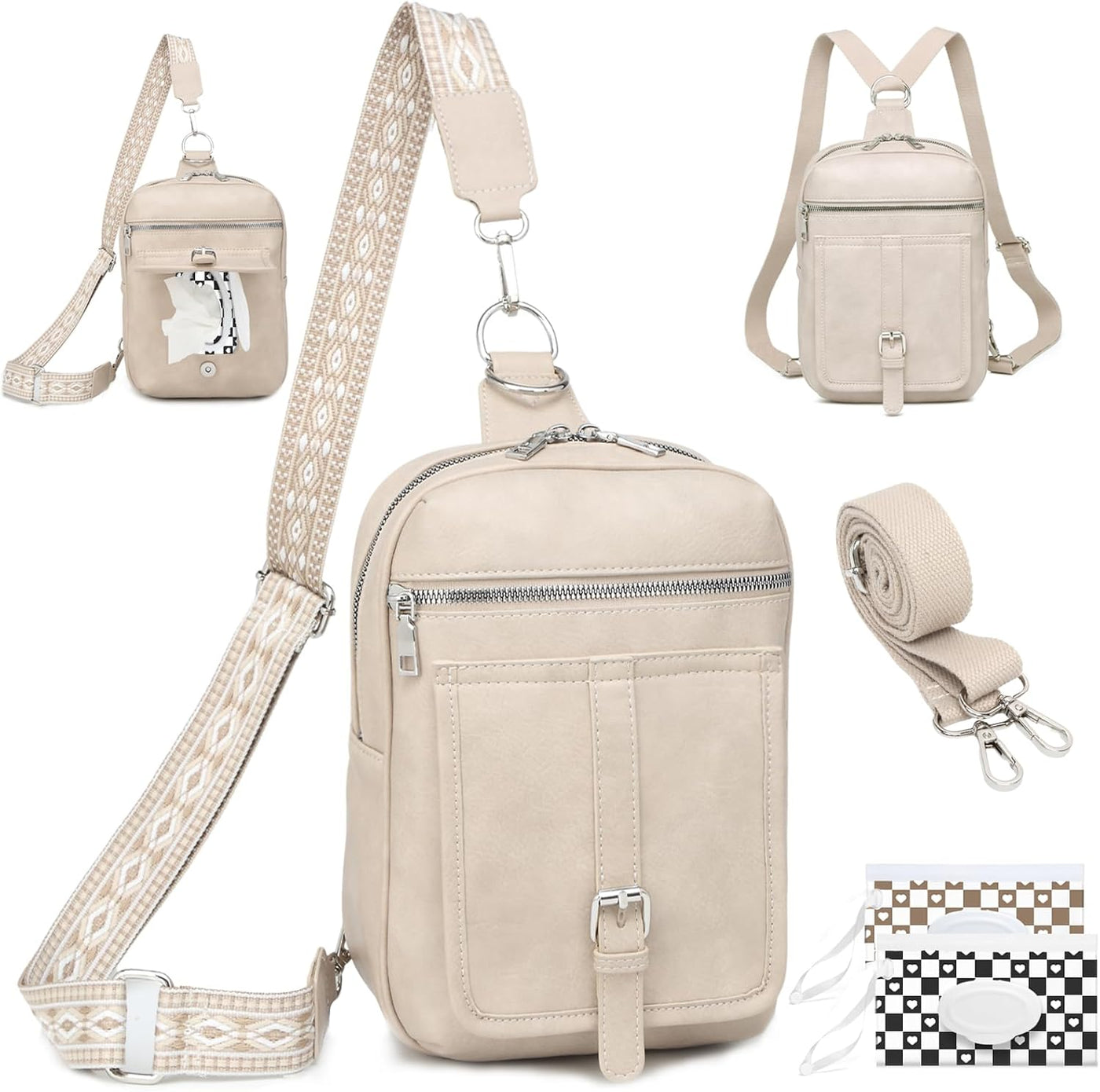MYHOZEE Mini bolso de pañales cruzado pequeño bolso de pañales con...