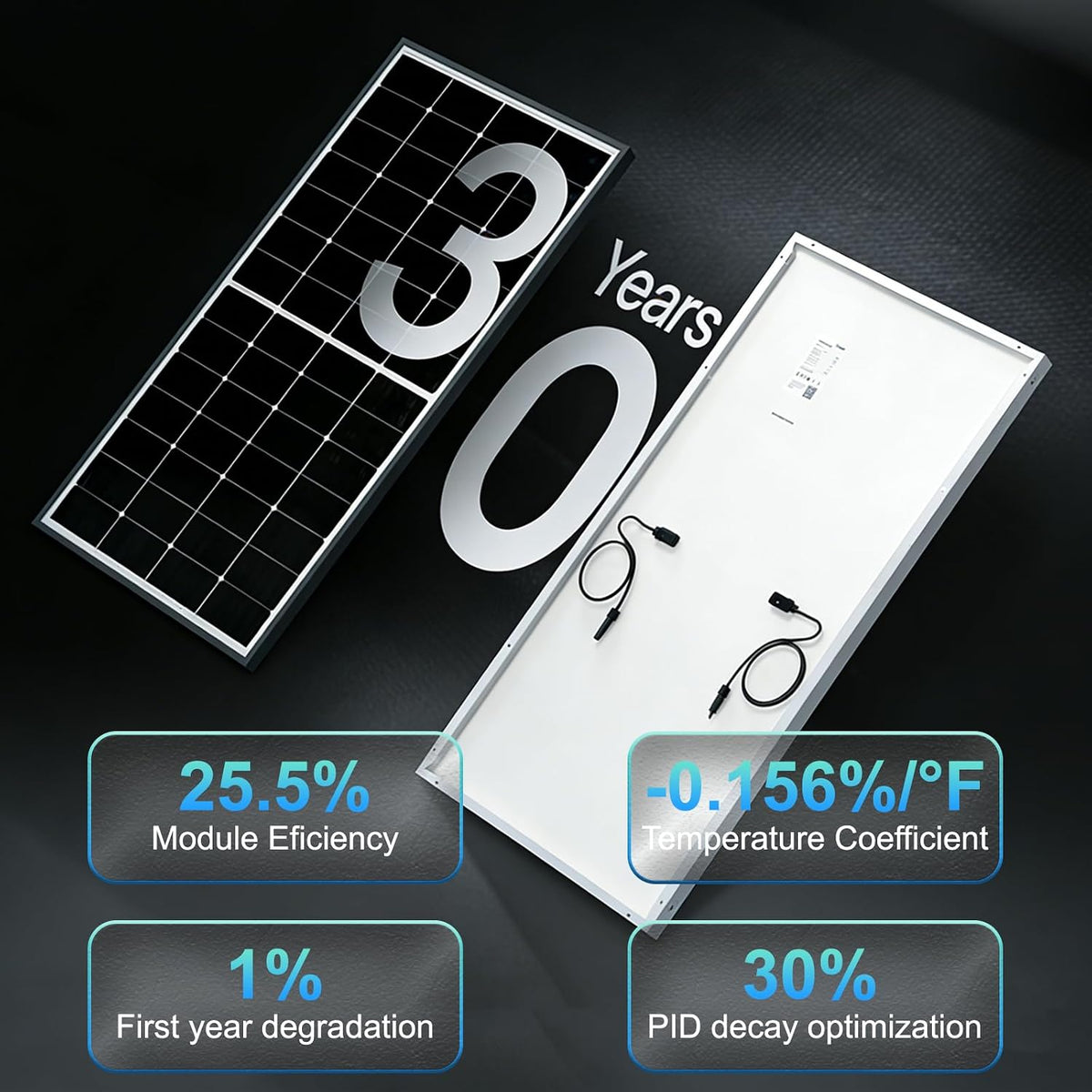 Paneles solares 225W 25,5% eficacia alta HPBC Panel solar antisombr...