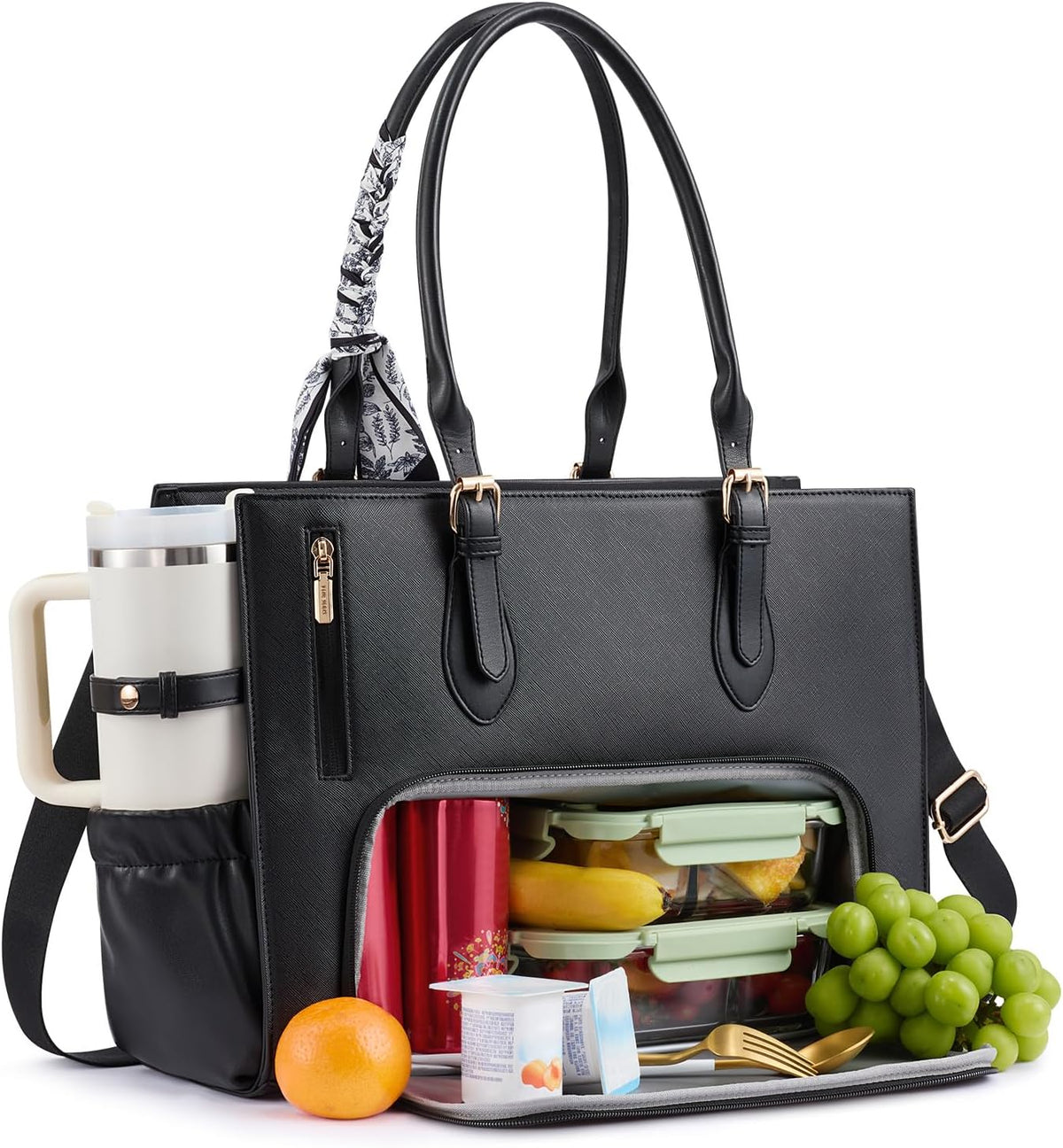 LOVEVOOK Bolsa de almuerzo para mujer, bolsa para laptop de 15.6 pu...