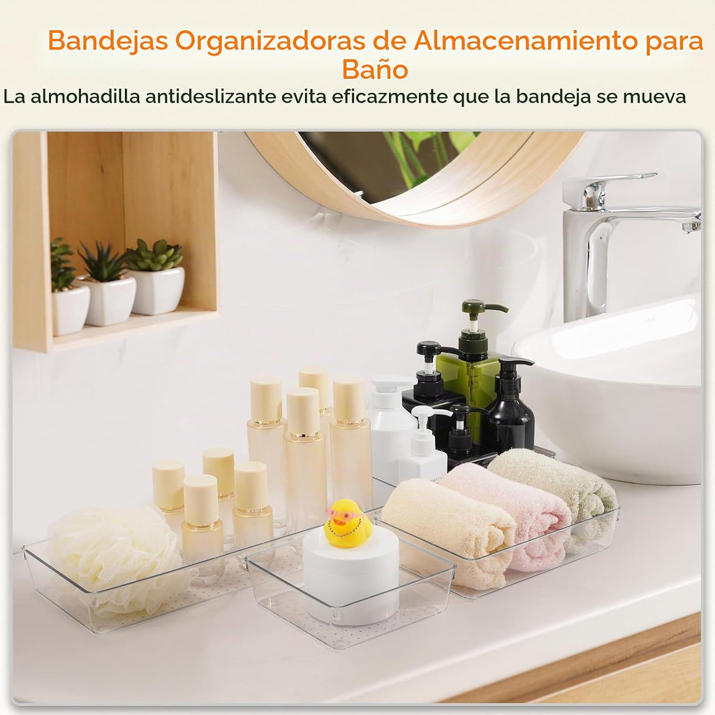 Criusia - Juego de 18 organizadores de cajones de plástico transpar...