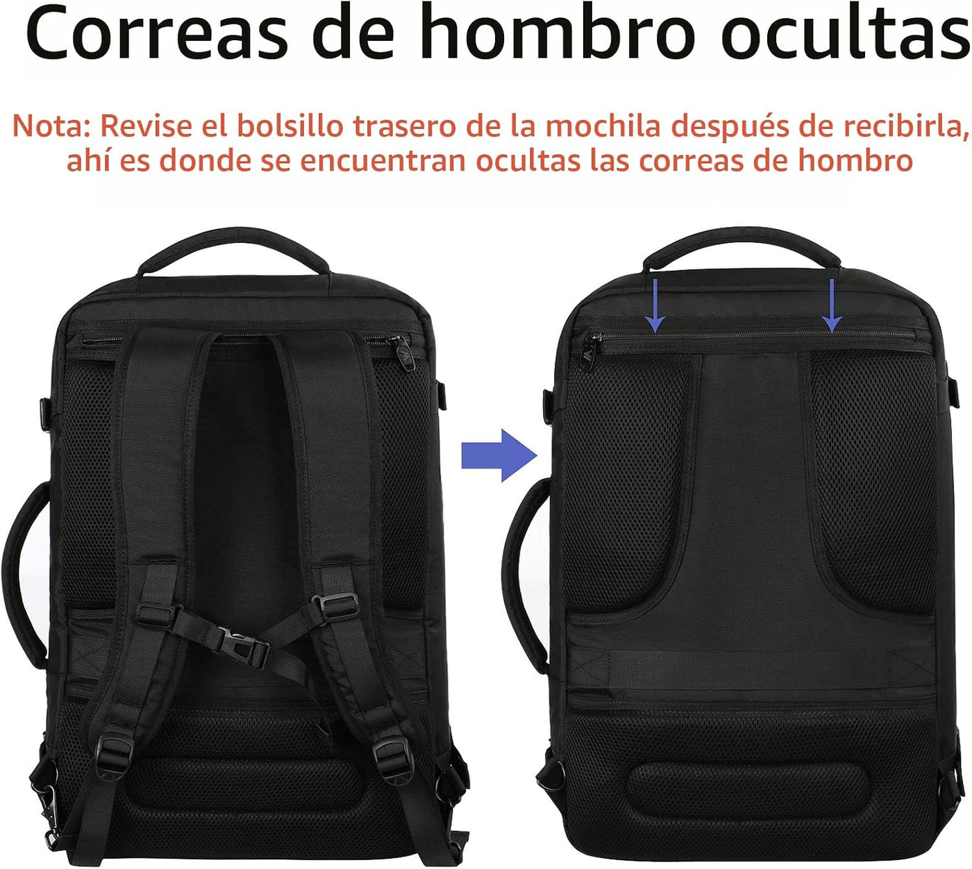 MATEIN Mochila de Mano, Mochila de Viaje Extra Grande Expandible Ap...