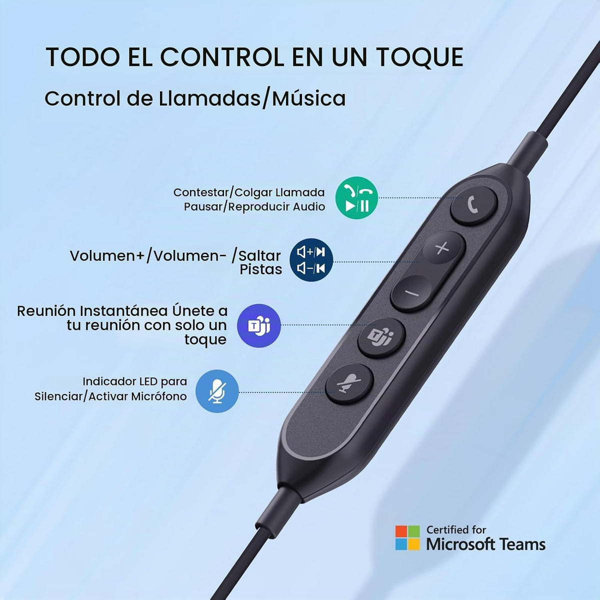 Yealink Auriculares con cable UH42 USB-C\/A,Micrófono con cancelaci...