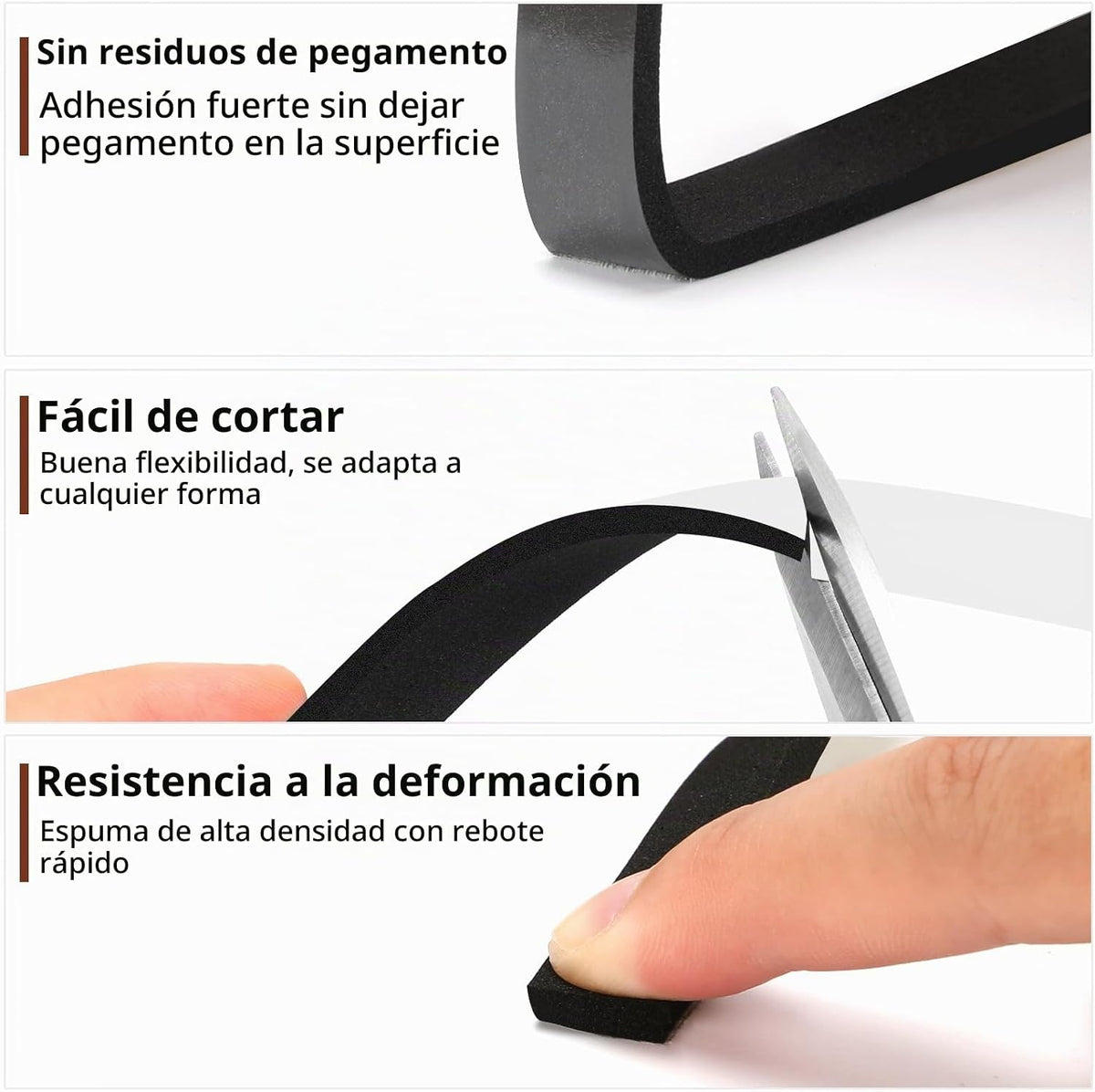 Yotache - Cinta adhesiva de espuma 1\/2" x 1\/8", aislamien...