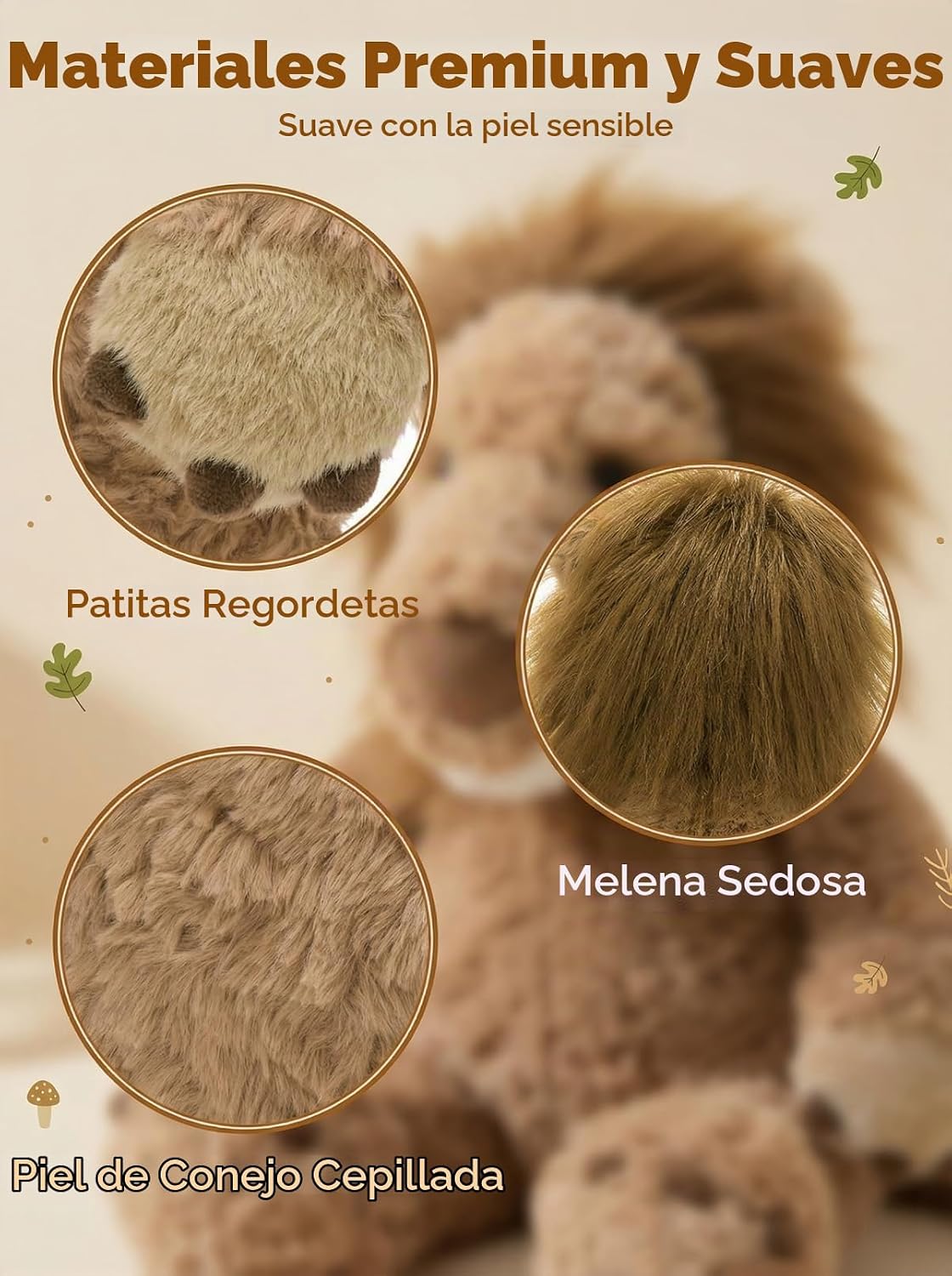 MaoGoLan Lindo León de Peluche 45 cm - León Acogedor de Peluche con...