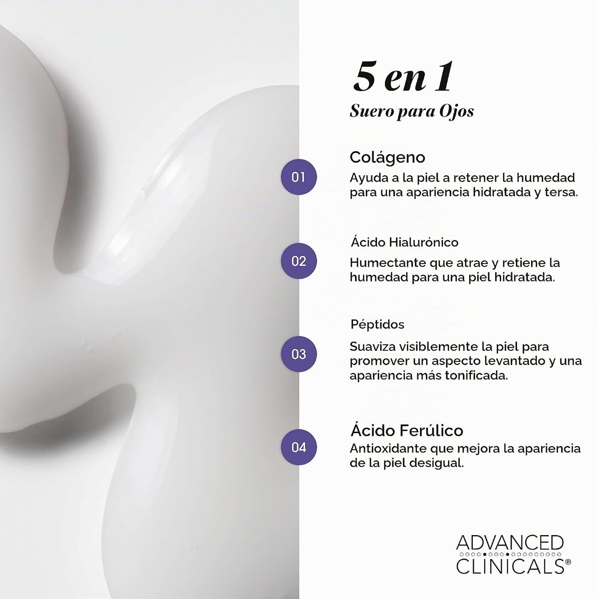 Advanced Clinicals Suero para ojos 5 en 1 | Multi-beneficio visible...