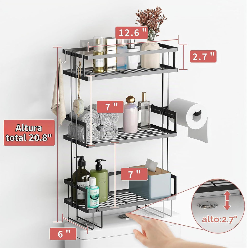Godboat Organizadores y almacenamiento de baño, estantes de pared d...