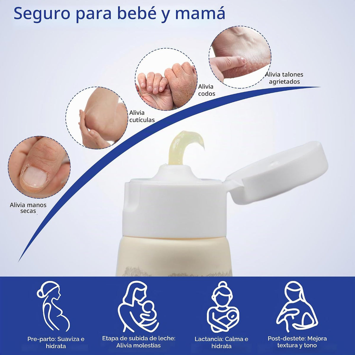 Crema para pezones segura para la lactancia: bálsamo para pezones d...
