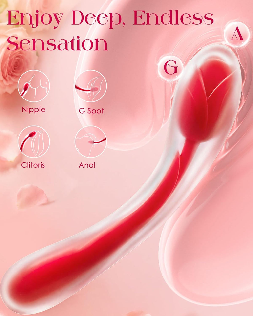 MOOLIGIRL Juguetes sexuales Rose para mujer, vibrador de silicona t...