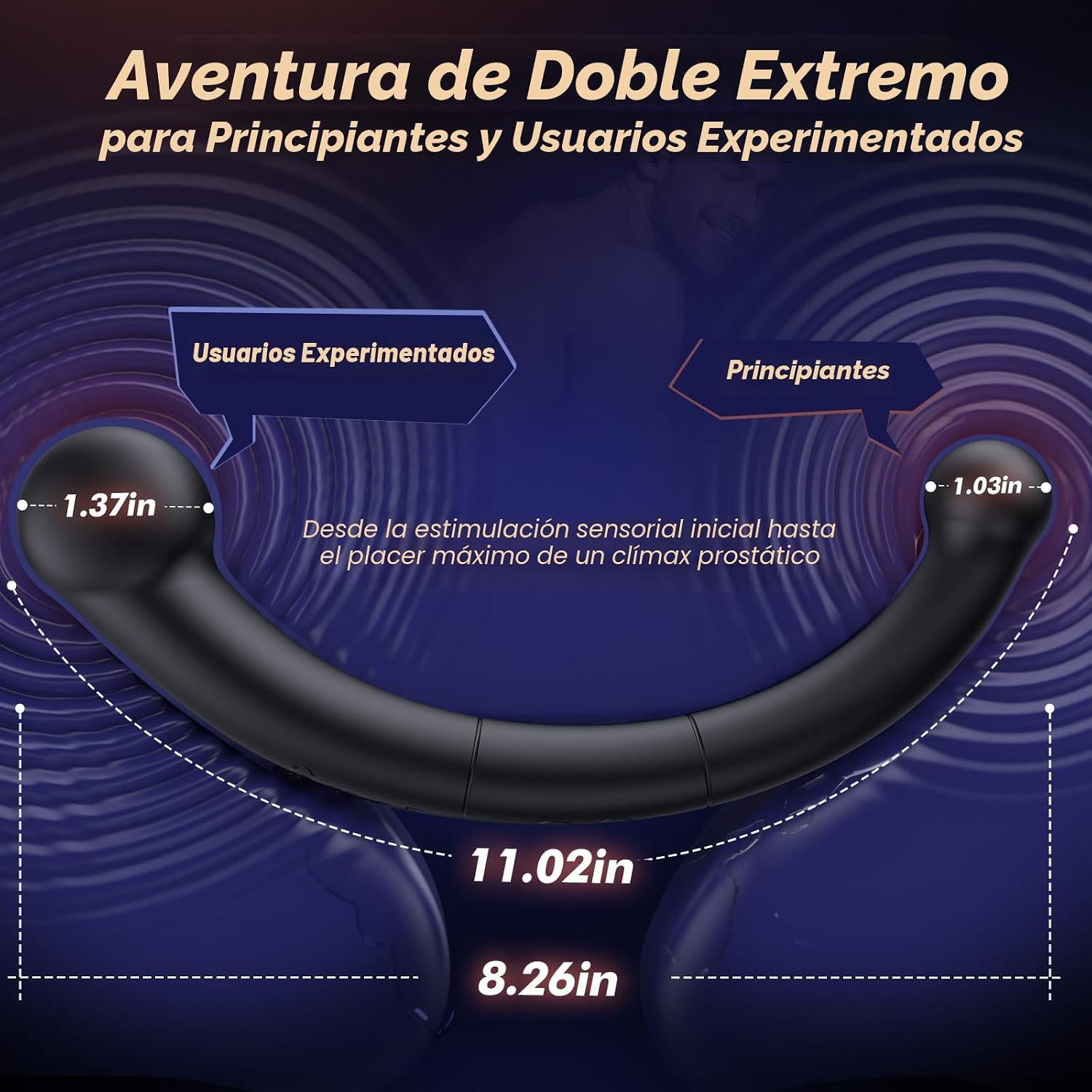 BEISAR Masajeador de próstata vibratorio, tapón anal para adultos,...