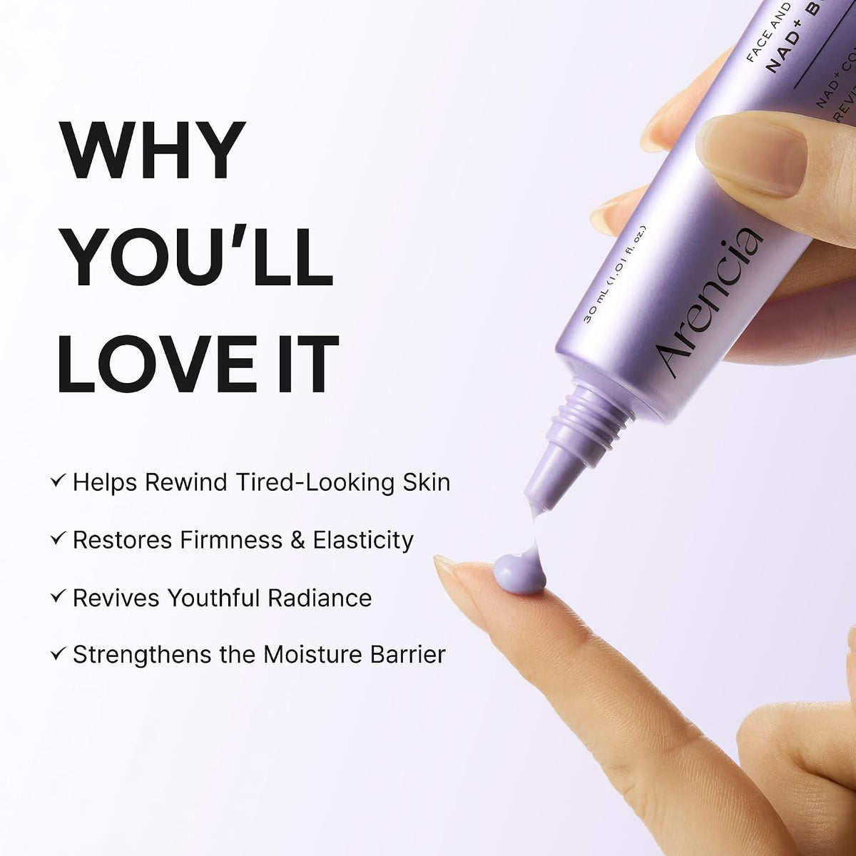 Arencia NAD+ Serum Booster Shot con complejo NAD+ al 5% y resveratr...