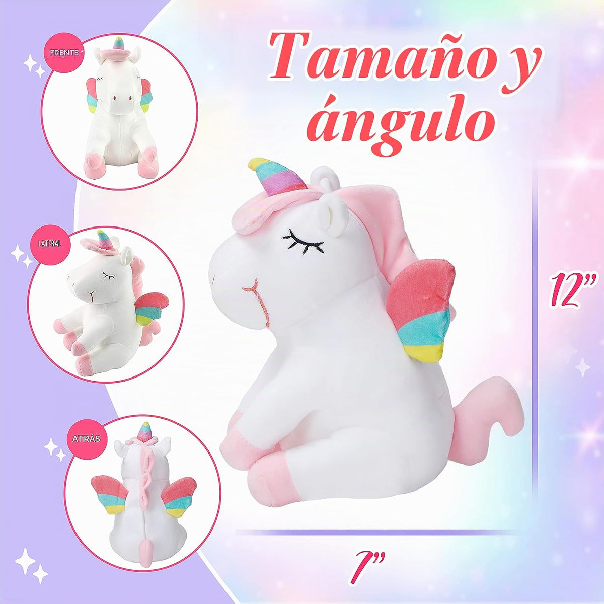 Athoinsu Peluche de unicornio de 12 pulgadas con luces LED colorida...