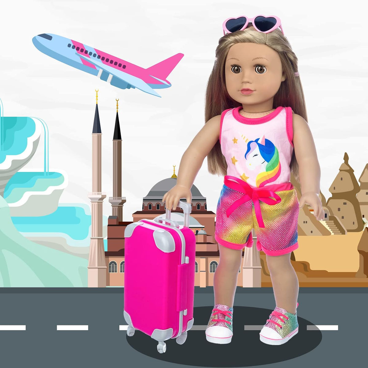 XFEYUE Juego de 23 piezas de ropa y accesorios para muñecas america...