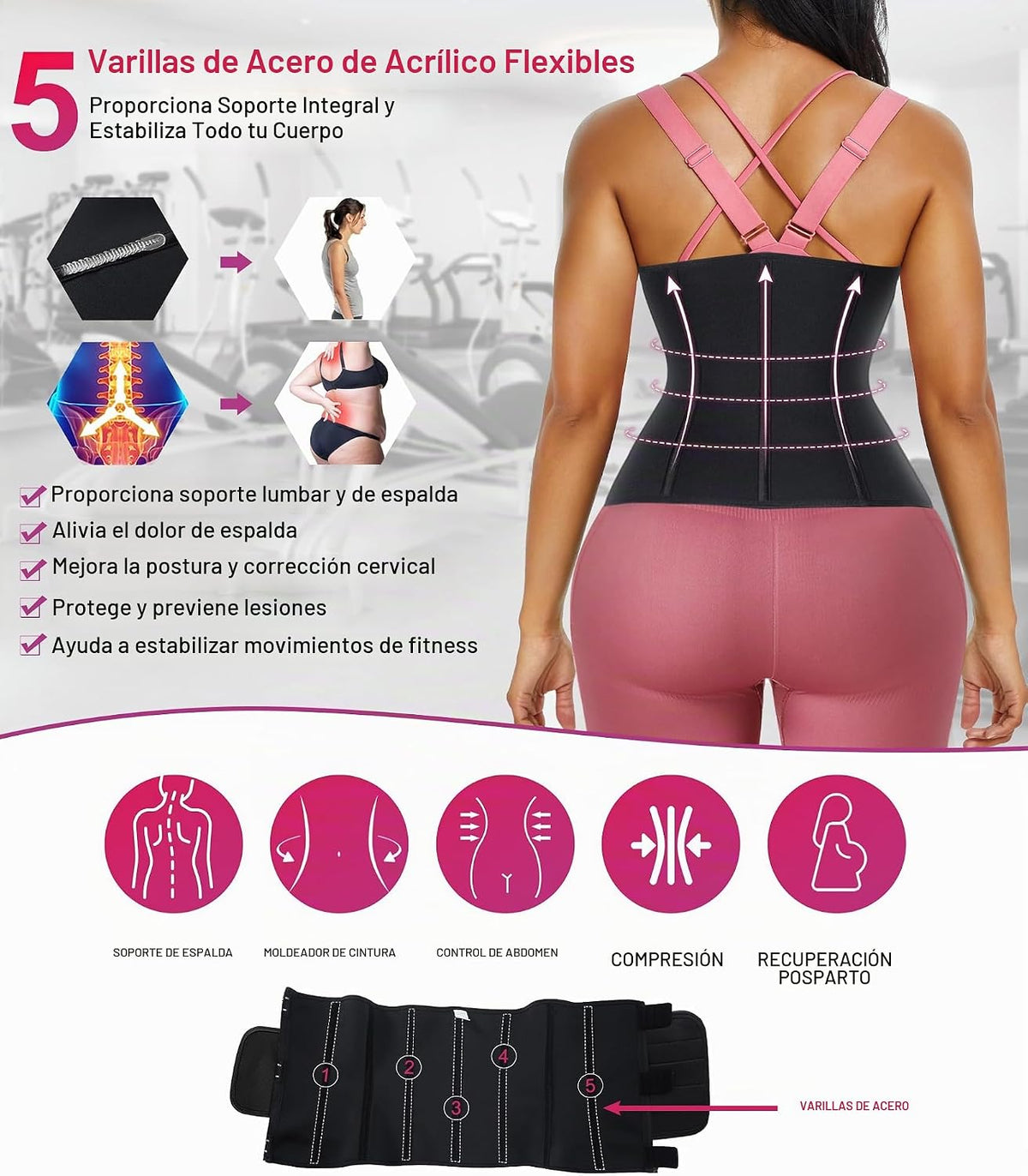 TrainingGirl - Cinturón de entrenamiento de cintura para mujer, cor...