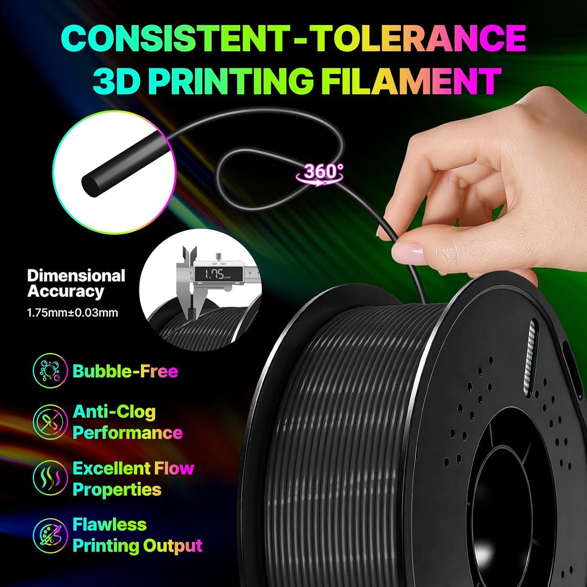 Colourbing Filamento de impresora 3D flexible de TPU 95A, suave y e...