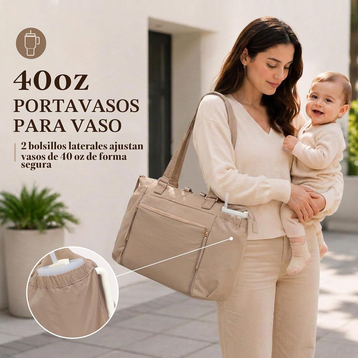 MOMINSIDE Bolsa de pañales con cambiador de pañales, bolsa de pañal...