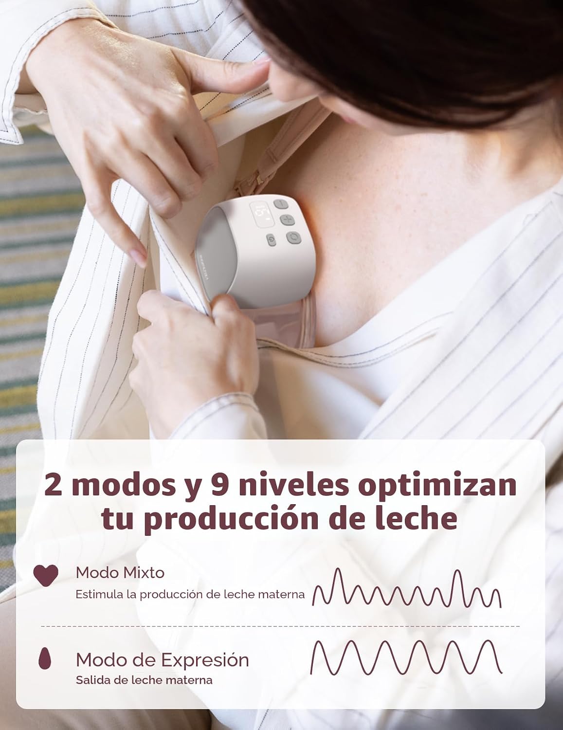 Momcozy S9 Pro - Extractor de leche portátil manos libres, 0.945 in...