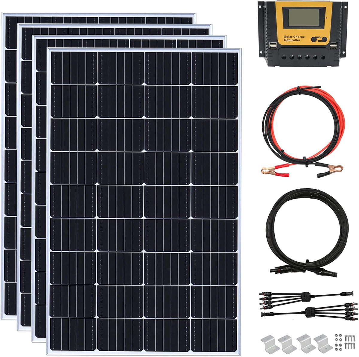 WUZECK Kit de panel solar de 600 vatios y 12 voltios, módulo monocr...