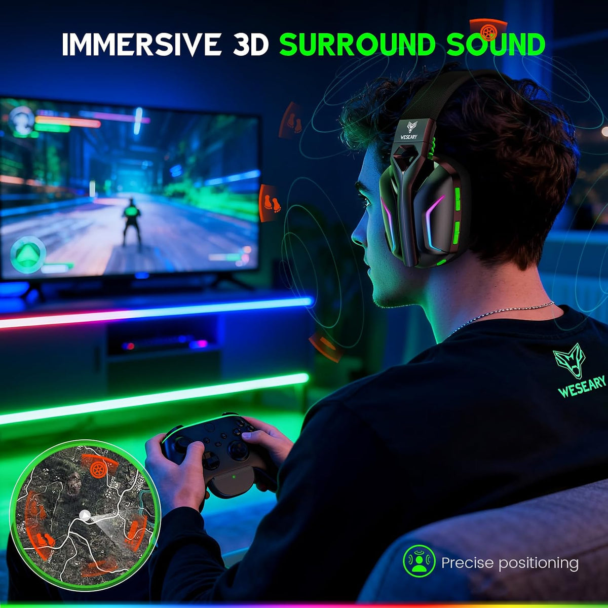 WESEARY Auriculares inalámbricos para juegos para Xbox Series X|S |...