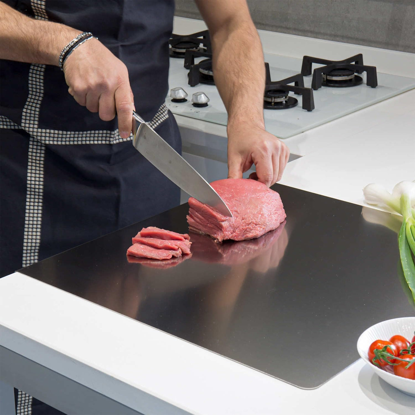 Tablas de cortar de acero inoxidable para cocina, alfombrillas de t...