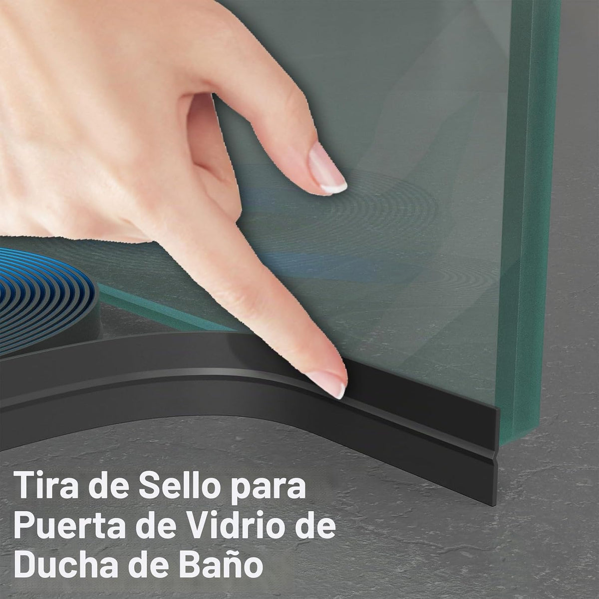 Greymond - Sello para puerta de ducha, 20 pies, negro, 1 pulgada |...
