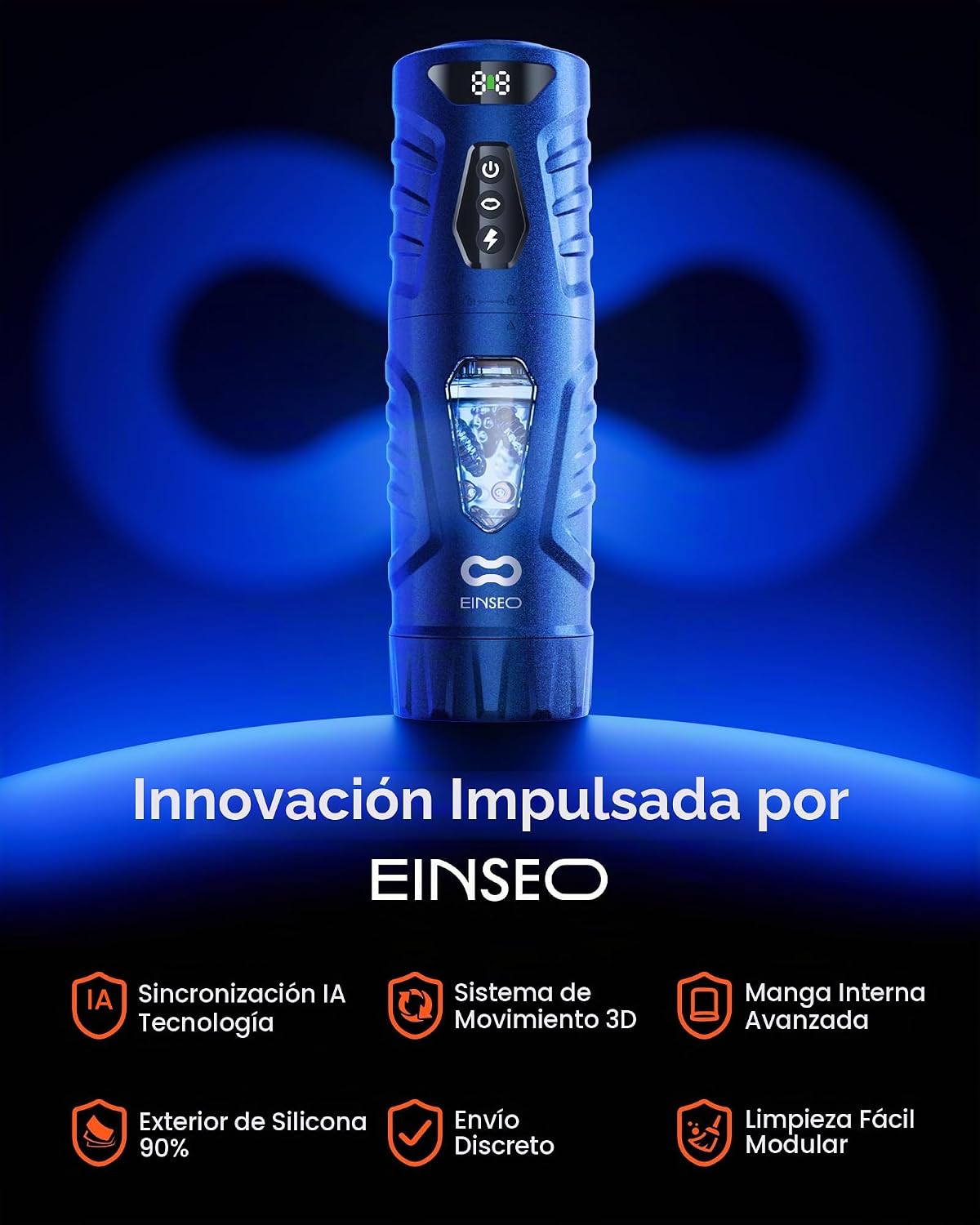EINSEO Masturbador masculino de succión con manga profunda de 7.1 p...