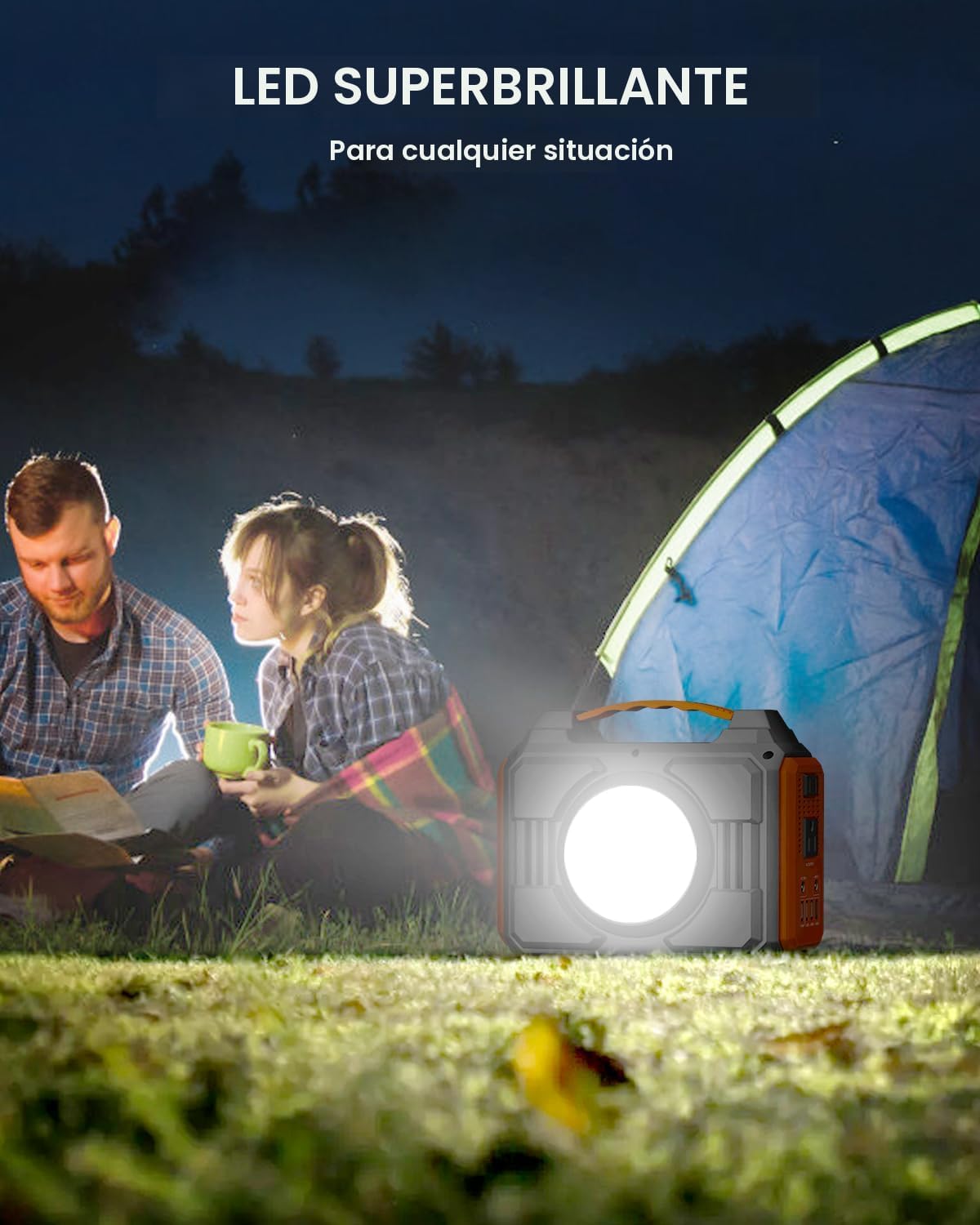 Generador solar portátil, central eléctrica portátil de 300 W con p...